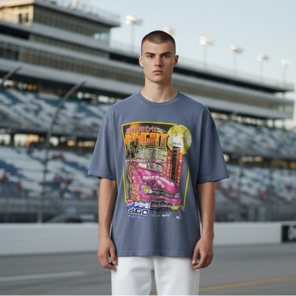 NWT COLLECTIBLE NASCAR Vintage Men’s Daytona Speedwear Graphic Blue T-Shirt XL